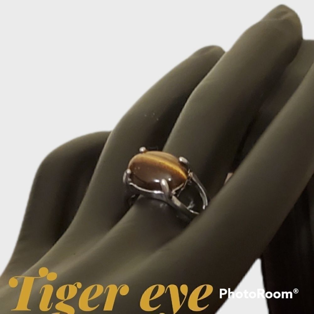TIGER EYE RING size 7.5 STAINLESS STEEL - Picture 4 of 4